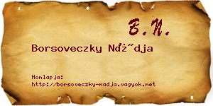 Borsoveczky Nádja névjegykártya